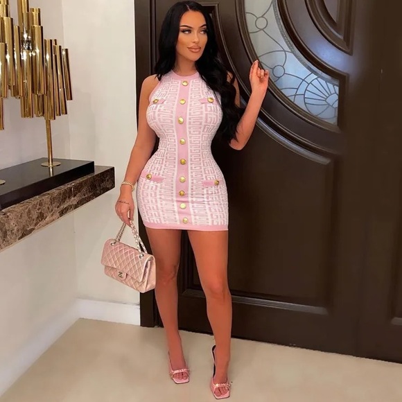 slim fit dress slacks Pink Collared Button Front Self Tie Eyelet Midi Dress – SSYS